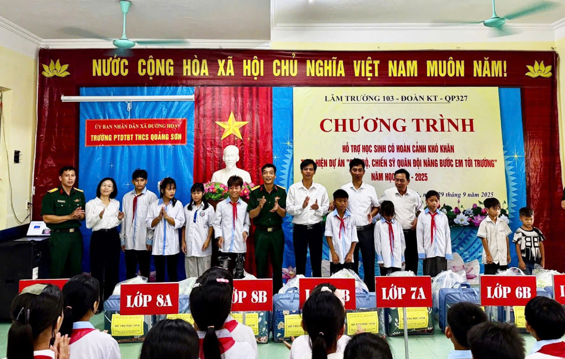 Nâng bước học sinh nghèo nơi biên cương Đông Bắc